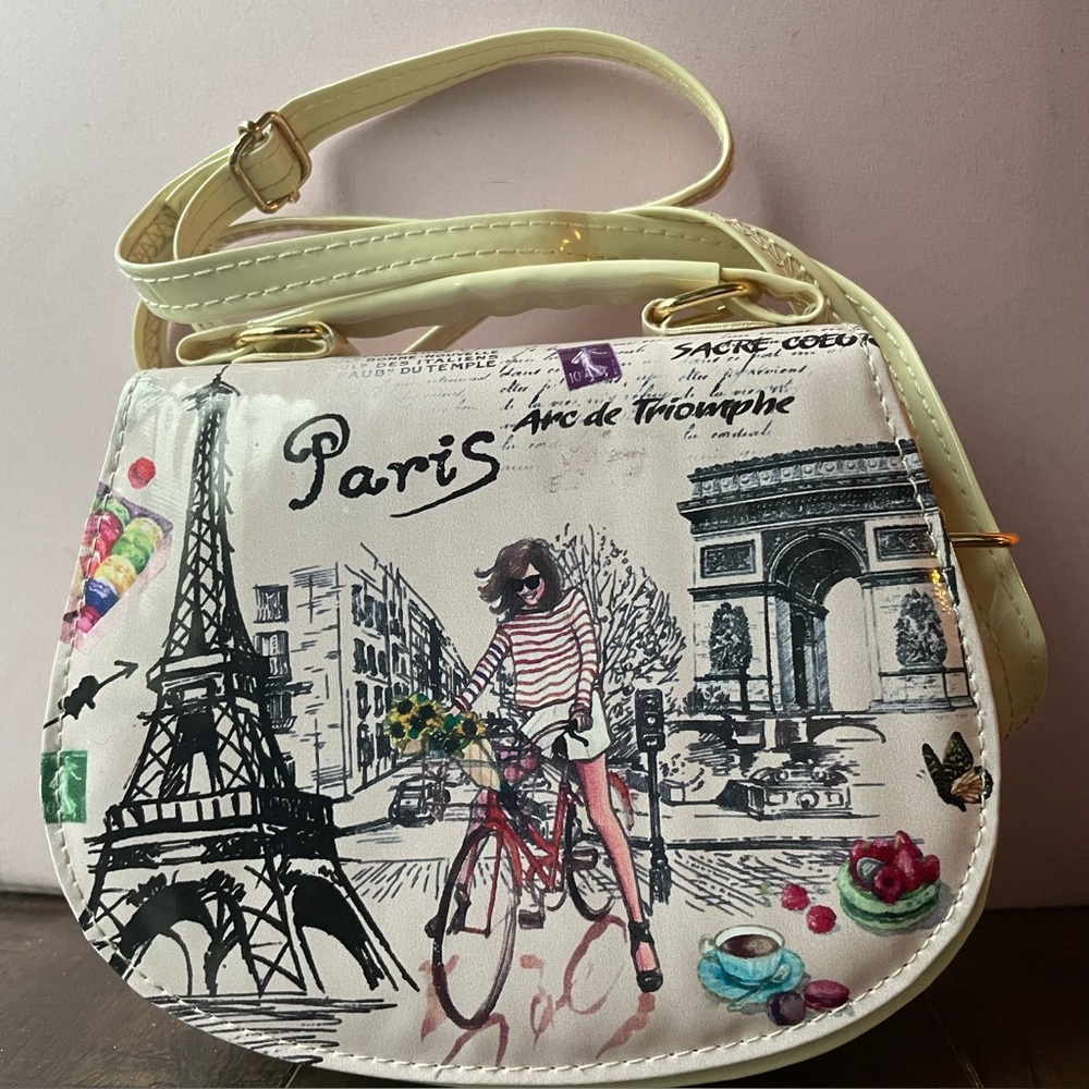 Paris Themed Small Crossbody Handbag
